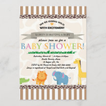 Invitation Baby shower animal Safari