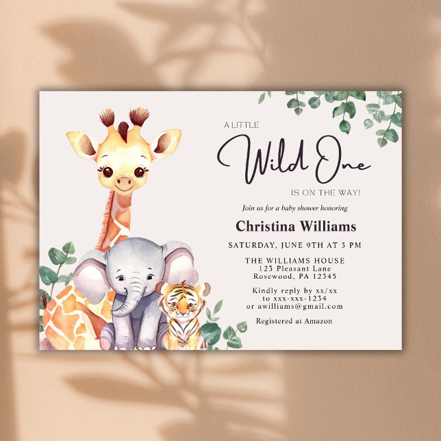 Invitation Baby shower animalier Little Wild One (Créateur téléchargé)