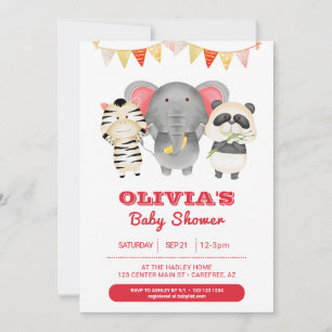 Invitation Baby shower animalier sauvage