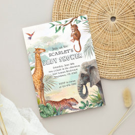 Invitation Baby shower animalier sauvage
