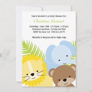 Invitation Baby shower Animaux