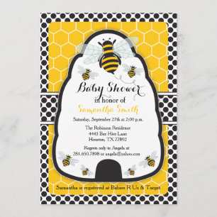 Invitation Baby shower/Anniversaire de Bee Hive