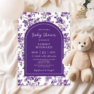 Invitation Baby Shower Antique Chinoiserie Violet