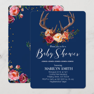 Invitation baby shower Antler