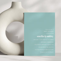 Baby shower Aqua Blue Minimalist Couples