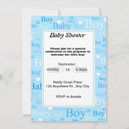 invitation baby shower aquarelle bleue