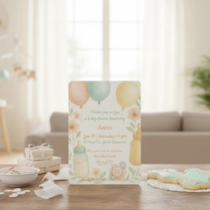 Invitation Baby shower Aquarelle douce