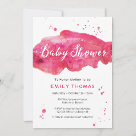 Invitation baby shower | aquarelle rose