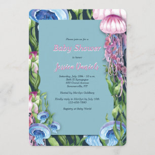 Invitation Baby Shower aquarelle sous l'eau