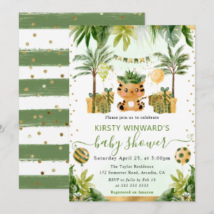 Invitation Baby-Shower Aquarelle Tigre de la Jungle