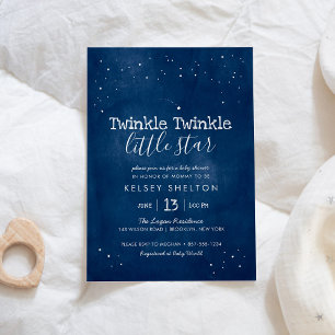 Invitation Baby shower Aquarelle Twinkle Little Star