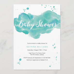 Invitation Baby shower  Aquarelles d'aquarelle