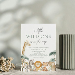 Invitation Baby shower aquatique Jungle Safari Animaux