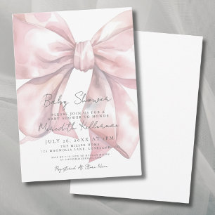 Invitation Baby Shower Arc-en-Ceau Rose Pastel