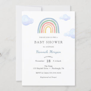 Invitation Baby shower arc-en-ciel