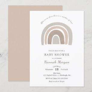Invitation Baby shower arc-en-ciel