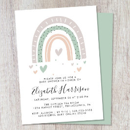 Invitation Baby shower arc-en-ciel Boho