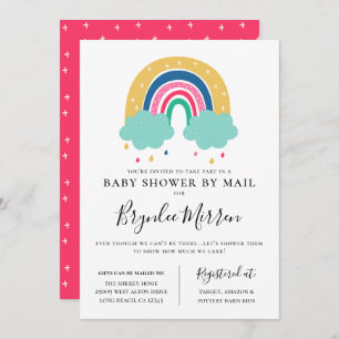 Invitation Baby shower arc-en-ciel coloré par courrier électr