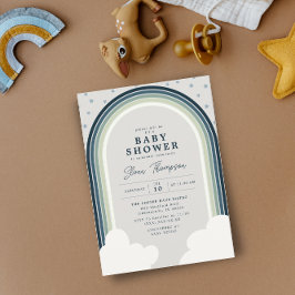 Invitation Baby shower arc-en-ciel Couleurs pourries garçon