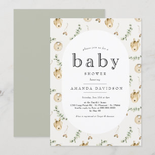 Invitation Baby shower arc-en-ciel de Boho Sage Green Eucalyp