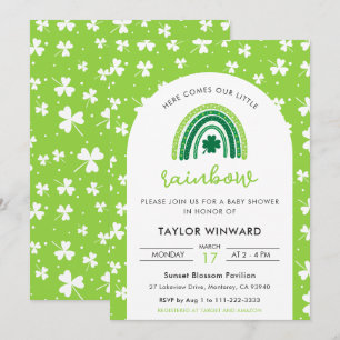 Invitation Baby Shower Arc-en-ciel de la Saint-Patrick
