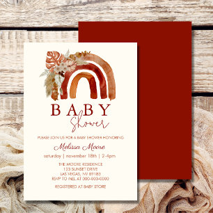 Invitation Baby shower arc-en-ciel de la Terre Tone Boho