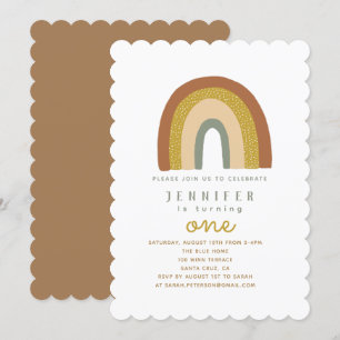 Invitation Baby shower arc-en-ciel mignon
