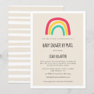 Invitation Baby shower arc-en-ciel mignon par courrier