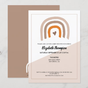 Invitation Baby shower Arc-en-ciel moderne neutre pour les fe