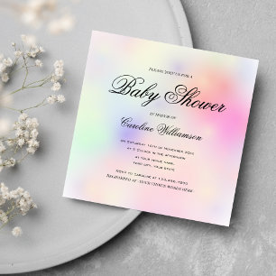 Invitation Baby shower arc-en-ciel Pastel