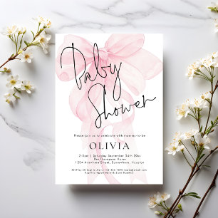 Invitation Baby Shower Arc-en-ciel Rose Pastel Écriture Moder