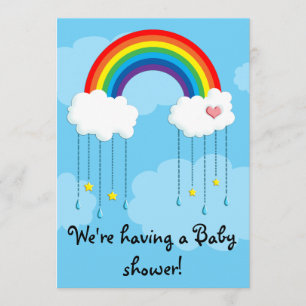Invitation baby shower arc-en-ciel simple