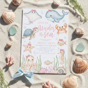 invitation baby shower arc-en-ciel sous la mer