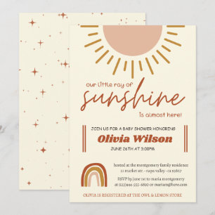Invitation Baby shower arc-en-ciel Sunshine Boho