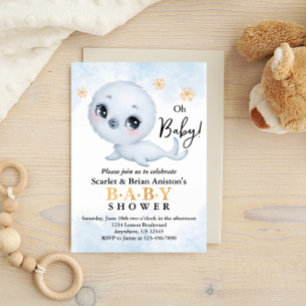 Invitation Baby shower arctique du phoque polaire