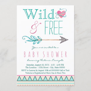 Invitation Baby shower Arrow de Boho Tribal Girls