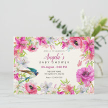 Baby shower artistique à fleurs roses