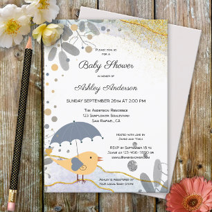 Invitation Baby shower Artistique Moderne Cute