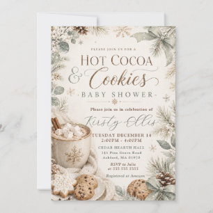 Invitation Baby Shower au Chocolat Chaud & Cookies