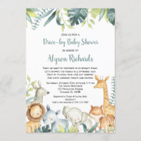 Baby shower au volant animaux de safari mignons