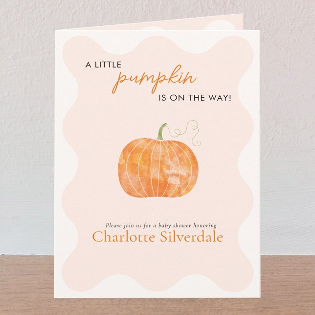 Invitation Baby shower Automne Petit Citrouille (A Little Pumpkin is on the Way autumn fall themed personalized baby shower invitation)