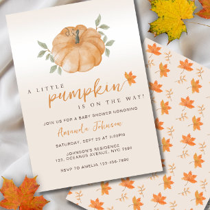 Invitation Baby shower Automne Petit Citrouille