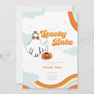 Invitation Baby shower Automne Retro Ghost Baby shower Super 