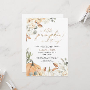 Invitation Baby shower Automne, Un peu citrouille