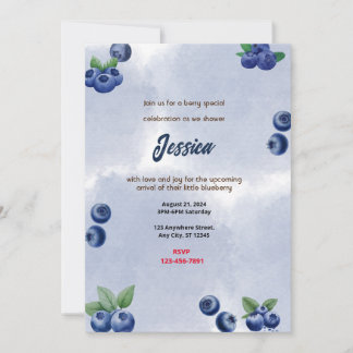 Invitation Baby shower aux bleuets
