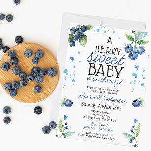 Invitation Baby Shower aux Bleuets Sucrés