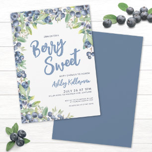 Invitation Baby Shower aux Bleuets Sucrés