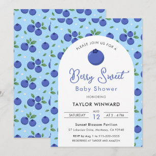Invitation Baby Shower aux Bleuets Sucrés