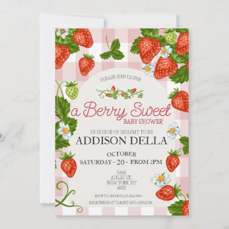 Invitation Baby shower aux fraises | Berry Sweet