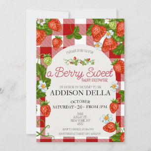 Invitation Baby shower aux fraises   Berry Sweet